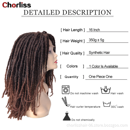Private Label Cheap Ombre Afro Dreadlocks Wigs For Black Women Curly Braids Heat Resistance Faux Locs Synthetic Hair Wigs